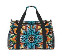 Sac de voyage à imprimé couleur complexe pour homme et femme, sacs de voyage pliables et sac fourre-tout spacieux pour le rangement d'articles de toilette, bagages, articles personnels, noir, taille L