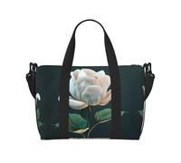 Sac de voyage à imprimé floral 3D pour femme, sac de transport léger, sac à main pour articles personnels, Noir , Taille unique