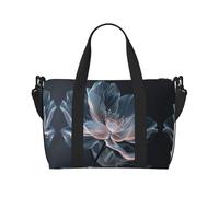 Sac de voyage à imprimé floral 3D, sac de voyage, sac pour articles personnels, pour voyage, gym, sport, week-end, Noir , Taille unique