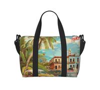 Sac de voyage à imprimé sushi japonais noir, léger, résistant à l'eau, sac de gym et de voyage spacieux pour hommes, femmes et adolescents, Île de Cuba, Taille unique, Sac de voyage