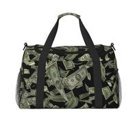 Sac de voyage à la main avec signe dollar - Grand sac fourre-tout réutilisable, parfait pour les activités de plein air, le sport, le camping et les courses, noir, One Size