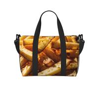 Sac de voyage à la main imprimé Fast Food, sac de gym, sac de week-end, sac de voyage, sac de sport pour femmes et hommes, noir, Taille unique