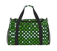 Sac de voyage à main à pois vert - Grand sac fourre-tout réutilisable, parfait pour les activités de plein air, le sport, le camping et les courses, noir, One Size