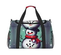 Sac de voyage à main avec bonhomme de neige - Grand sac fourre-tout réutilisable, parfait pour les activités de plein air, le sport, le camping et les courses, noir, One Size
