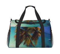 Sac de voyage à main Beach Coconut Sunshine - Design tendance - Grande capacité de stockage - Convient pour les voyages d'affaires et les courts voyages - Noir - Taille unique
