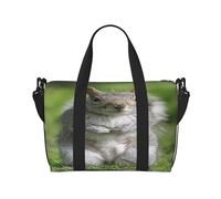 Sac de voyage à main de 18 l - Motif écureuil rouge - Sac de voyage - Sac fourre-tout pour homme et femme, Noir , Hand Travel Bag, Sac à vêtements de voyage