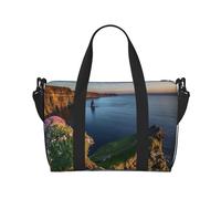 Sac de voyage à main de 18 l pour l'Irlande - Pour l'extérieur du comté de Clare The Cliffs - Sac fourre-tout pour homme et femme, Noir , Hand Travel Bag, Sac à vêtements de voyage