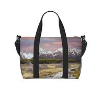 Sac de voyage à main de montagne pittoresque - Compagnon de voyage léger et polyvalent avec design spacieux, sac multi-usages, sac de bagage, sac de plage, sac de sport, sac de sport, Noir , Taille