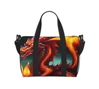 Sac de voyage à main Dragon King In Fire. Pour homme et femme. Matériau durable et design élégant, adapté pour les voyages d'affaires et de loisirs.