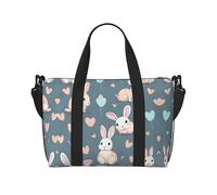 Sac de voyage à main en forme de lapin mignon de dessin animé, adapté pour le travail, les voyages, le fitness, le tourisme, sac à main décontracté pour femme avec fermeture éclair, noir, taille