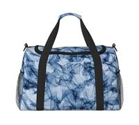 Sac de voyage à main en marbre bleu foncé - Grand sac fourre-tout réutilisable, parfait pour les activités de plein air, le sport, le camping et les courses, noir, One Size