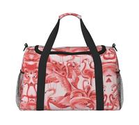 Sac de voyage à main flamant rose - Grand sac fourre-tout réutilisable, parfait pour les activités de plein air, le sport, le camping et les courses, noir, One Size