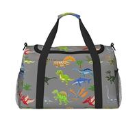 Sac de voyage à main grande capacité avec impression d'images de dinosaures de dessin animé pour le week-end en avion