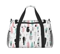 Sac de voyage à main grande capacité avec imprimé plumes pour le week-end en avion