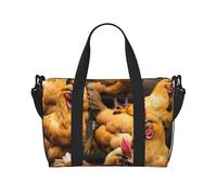 Sac de voyage à main imprimé « A Brood Of Chickens », sac de sport, sac de week-end, sac de sport pour homme et femme, noir, Taille unique