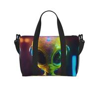 Sac de voyage à main imprimé Alien Planet - Sac de sport, sac de week-end, sac de sport pour femme et homme, noir, Taille unique