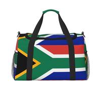Sac de voyage à main imprimé drapeau de l'Afrique du Sud, effets personnels, sac de sport et de fitness, voyage longue distance, Noir , Taille unique