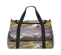 Sac de voyage à main imprimé montagne pittoresque, idéal pour les voyages longue distance et un usage quotidien, Noir , Taille unique