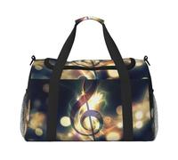 Sac de voyage à main imprimé notes de musique, idéal pour les voyages longue distance et un usage quotidien, Noir , Taille unique