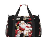 Sac de voyage à main imprimé Père Noël, idéal pour les voyages longue distance et un usage quotidien, Noir , Taille unique