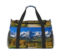 Sac de voyage à main imprimé route campagne idéal pour les voyages longue distance et une utilisation quotidienne, Noir , Taille unique