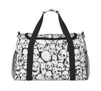 Sac de voyage à main imprimé tête de mort idéal pour les voyages longue distance et un usage quotidien, Noir , Taille unique