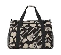 Sac de voyage à main motif guitare - Grand sac fourre-tout réutilisable, parfait pour les activités de plein air, le sport, le camping et les courses, noir, One Size