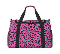 Sac de voyage à main motif léopard - Grand sac fourre-tout réutilisable, parfait pour les activités de plein air, le sport, le camping et les courses, noir, One Size