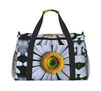 Sac de voyage à main motif marguerite - Grand sac fourre-tout réutilisable, parfait pour les activités de plein air, le sport, le camping et les courses, noir, One Size