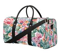 Sac de voyage à motif de cactus à fleurs pour femmes, hommes, filles, garçons, week-end, sac fourre-tout de 22,7 L, bagage cabine, pour sport, gym, yoga, couleur, 22.7L, Organiseur de sac