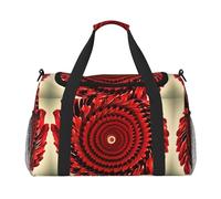 Sac de voyage à motif floral Vortex en spirale, sac de week-end, sac de gym, sacs de nuit, essentiels de voyage pour femmes et hommes, sac à bandoulière, Noir , Taille unique