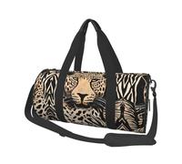 Sac de voyage à motif léopard, sac de sport pliable, sac de week-end pour femme, grand sac fourre-tout pour le sport et les voyages, Noir , Taille unique