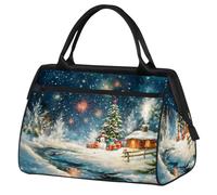 Sac de voyage à motif Merry Christmas pour femmes, hommes, enfants, garçons, filles, week-end, sac fourre-tout de 24 L, sac fourre-tout pour le sport, la gym, le yoga, couleur, Big, Organiseur de sac