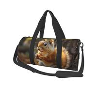 Sac de voyage à motif pastèque aquarelle pour homme et femme - Grande capacité - Sac fourre-tout en toile pour voyage, yoga, Écureuil mignon mangeant des noix, Taille unique