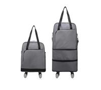 Sac de Voyage à roulettes - Extensible et Pliable | Bagage Cabine à roulettes | Sac de Week-End imperméable for Le Sport et Les Courts séjours(Grey)