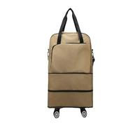 Sac de Voyage à roulettes, Extensible et Pliable, résistant à l'eau, idéal for Le Sport et Les Courts séjours.(Brown)