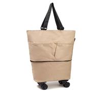 Sac de Voyage à roulettes Extensible et résistant à l'eau | Compartiment Sec/Humide et roulettes Amovibles | Sac Week-End Pliable for la Salle de Sport, Le Sport et Les Courts séjours(Beige)