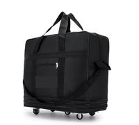 Sac De Voyage à roulettes Sac de Voyage à roulettes for Femmes et Hommes, Chariot Extensible Pliable, Valise Noire Polyvalente for Week-End(Black L 5 Wheels)