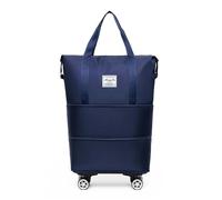 Sac de Voyage à roulettes Universel Extensible et réglable, Sac d'affaires Portable, Rangement for Courses Grande capacité(Dark Blue)