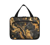 Sac de voyage à suspendre en marbre doré et noir avec crochet, sac à goûter unisexe pour accessoires, accessoires indispensables, bolso para maquillaje L