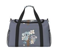 Sac de voyage à suspendre motif koala mignon avec branches florales, sac de gym, sac de week-end pour homme et femme, bagage à main léger pour entraînement et vacances