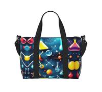 Sac de voyage abstrait avec impression chimie scientifique, sac de voyage, sac pour articles personnels, pour voyage, gym, sport, week-end, Noir , Taille unique