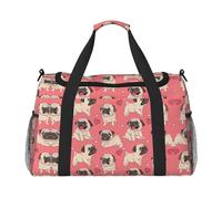 Sac de voyage amusant pour chien carlin - Grand sac fourre-tout réutilisable, parfait pour les activités de plein air, le sport, le camping et les courses, noir, One Size