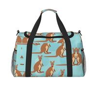 Sac de voyage amusant pour kangourou zoo - Grand sac fourre-tout réutilisable, parfait pour les activités de plein air, le sport, le camping et les courses, noir, One Size