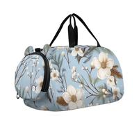 Sac de voyage aquarelle bleu foncé rouge poisson sac de voyage pour filles fourre-tout pour la nuit week-end sac de sport sac de sport pour garçons, fleurs d'hiver branches bleu clair, Classique