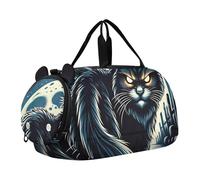 Sac de voyage aquarelle bleu foncé rouge poisson sac de voyage pour filles fourre-tout pour la nuit w nd sac de sport sac de sport pour garçons, chat maléfique, Classique