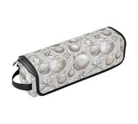 Sac de voyage argenté pour outils de cheveux avec clochette de Noël et tapis résistant à la chaleur, sac de rangement pour fers plats, lisseurs, fers à friser, accessoires pour cheveux