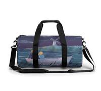 Sac de voyage assis sur le bateau, sac de week-end pour femme, grande capacité, sac de voyage pliable, sac fourre-tout léger, sac de sport pour voyage/cadeau, blanc, 45 cm/22,9 cm/22,9 cm, blanc,
