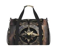 Sac de voyage au design magique avec boussole et runes nordiques. Design tendance, grande capacité de rangement, adapté pour les voyages d'affaires et les courts voyages.