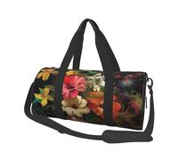 Sac de voyage avec bulldog anglais - Sac de nuit pour homme et femme - Grande capacité - Sac de sport en toile pour voyage, yoga, Nature morte florale, Taille unique